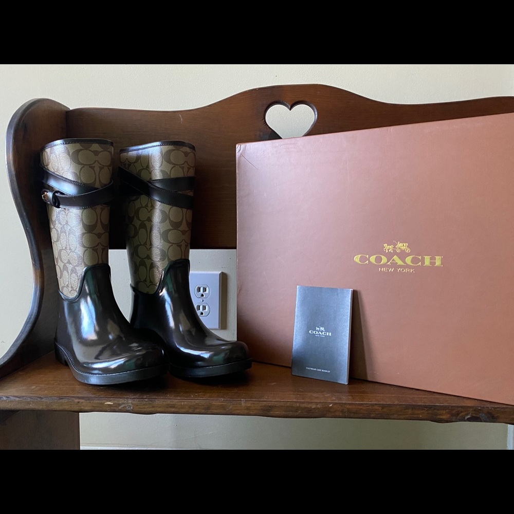 Brand New Never Worn Coach Rainboots